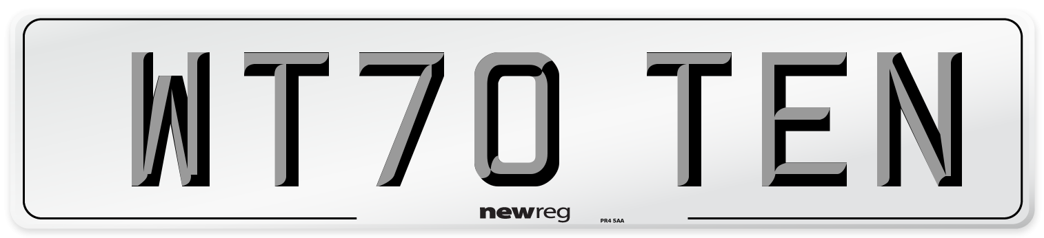 WT70 TEN Number Plate from New Reg